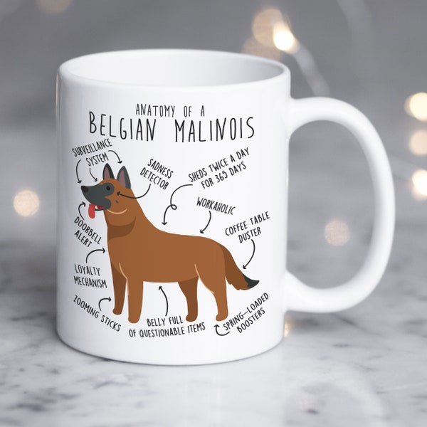 Red Belgian Malinois Coffee Mug, Funny Cute Belgian Malinois Lover Gift, Dog Mom, Dog Dad, Pet Gift for Her, Him, Shepherd, Mahogany Mal