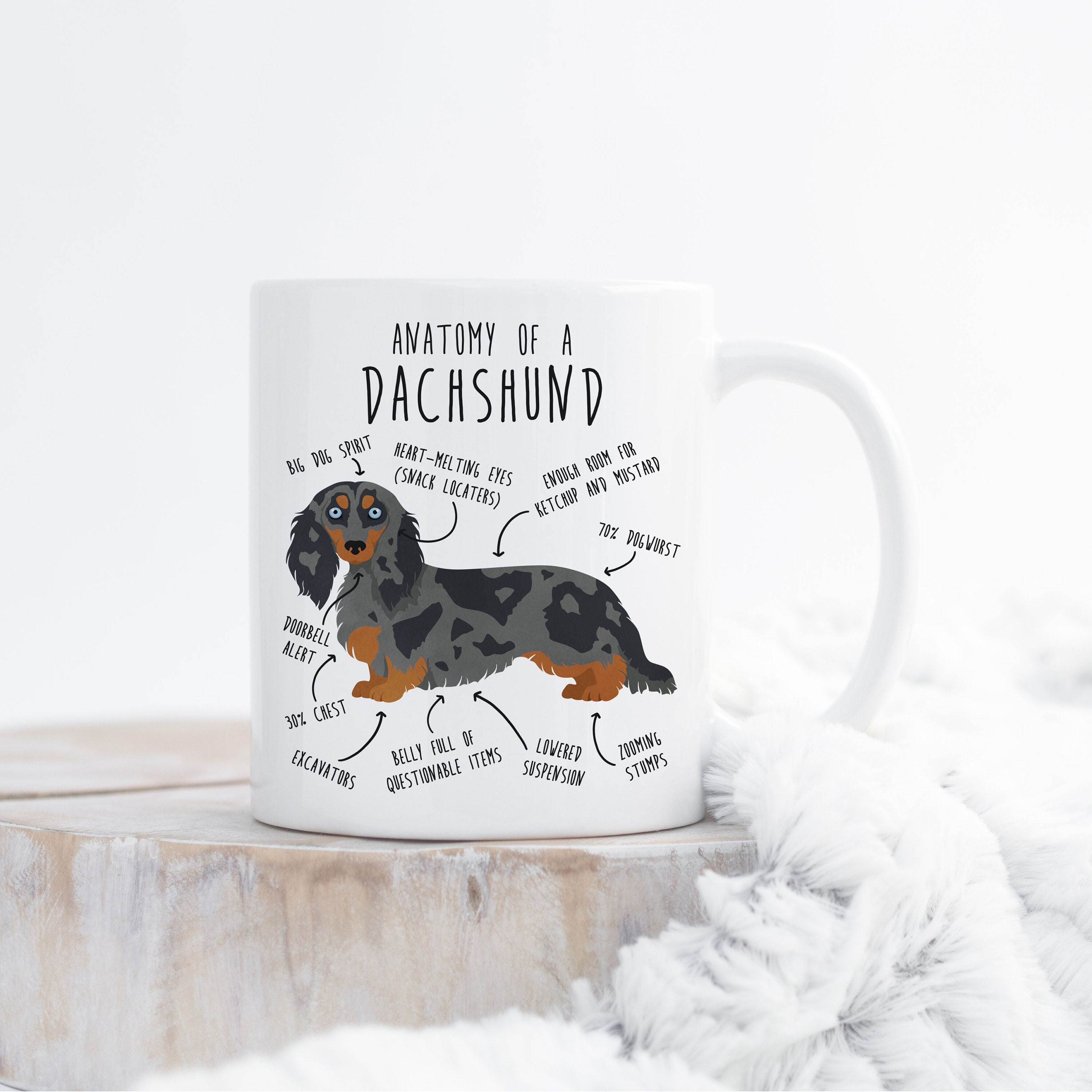 Dachsund and Hearts Duvet - White Dachsund and Hearts Duvet - White