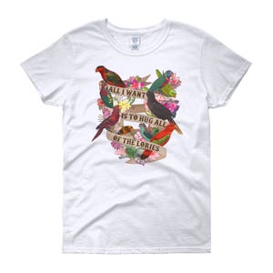 Lorikeet Shirt, Women Men, Parrot Lover Gift, Cute Bird T-shirt, Pet Lover TShirt, Lory Graphic Tee, Tops, Clothing, Rainbow Lorikeet image 3