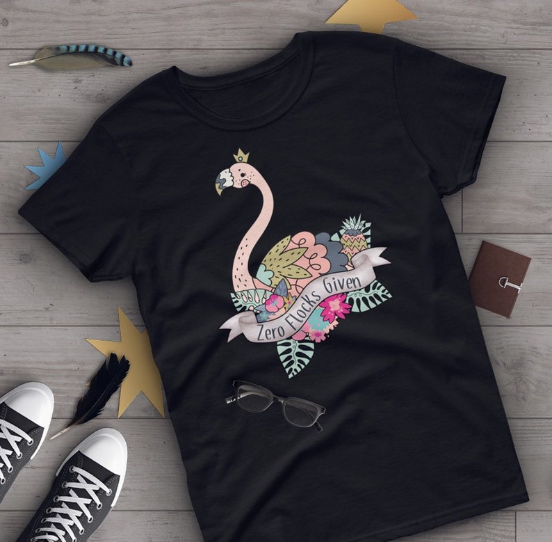 Zero Flocks Given Flamingo Adult Mens Casual Long Sleeve Sweater T Shirts