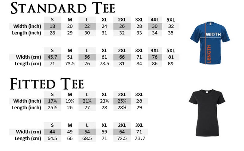 a t - shirt size guide for a men's t - shirt