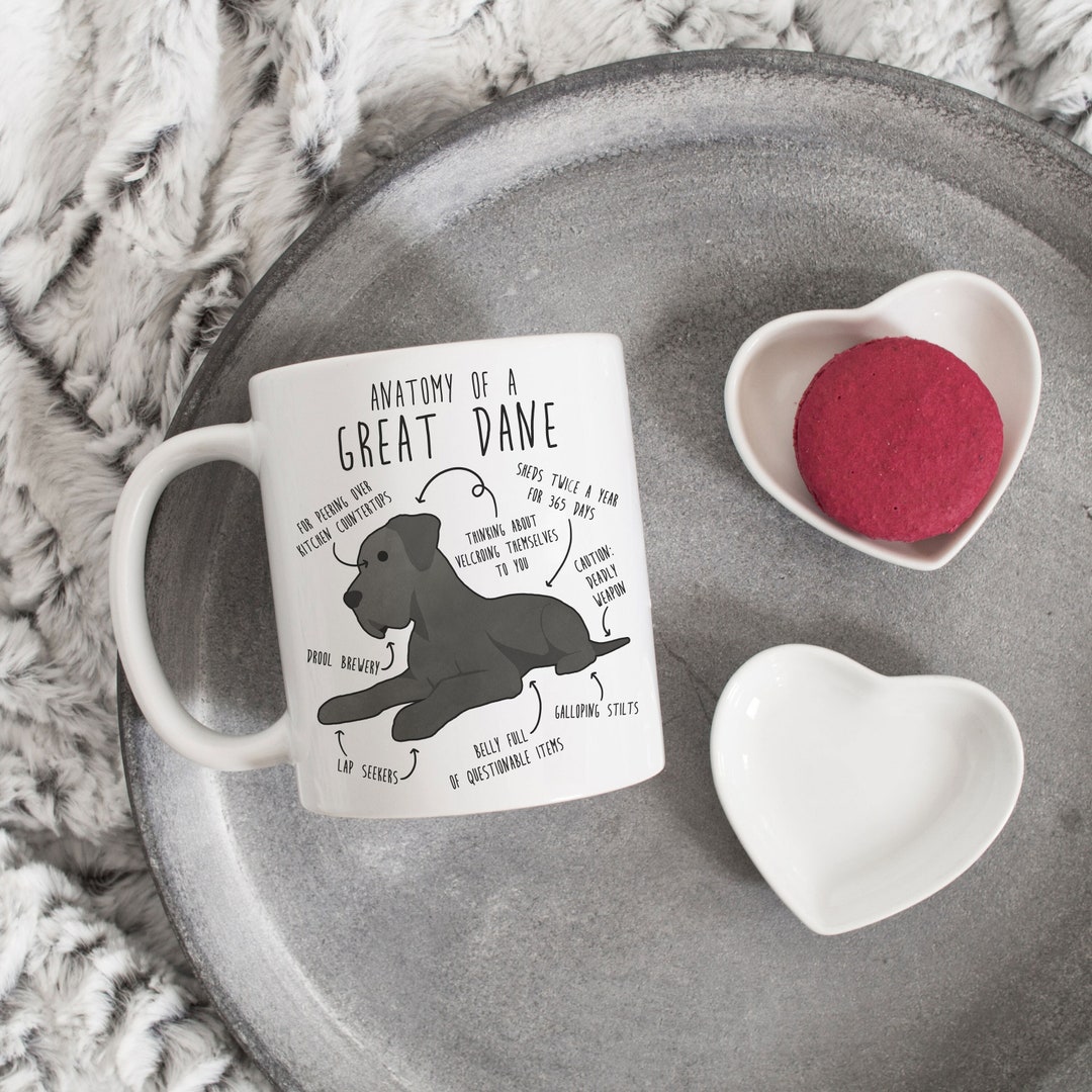 Blue Great Dane Mug Cute Dog Coffee Gift Grey Gray Great Dane Lover Funny Pet Cup Great Dane Mom Great Dane Dad Anatomy Etsy