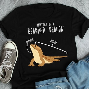 Bearded Dragon Shirt, Women, Men Tshirt, Pet Reptile Lover Gift, Funny Lizard T-Shirt, Cute Reptile Tee Beardie Mom Dad Herpetologist
