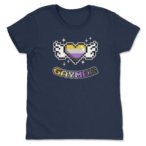 a women's t - shirt with a pixel heart in the middle