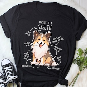 Sheltie Shirt, Women, Men, Funny Dog Lover Gift, Cute Sable Shetland Sheepdog T-shirt, Pet Tee Sheltie Mom Dog Dad Top Mahogany Sable Collie