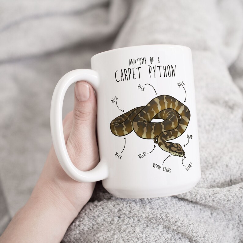 Darwin Carpet Python Coffee Mug, Cute Snake Lover Gift, Funny Reptile Mug, Cup, Northwestern Carpet Python, Snake Mom, Snake Dad image 3