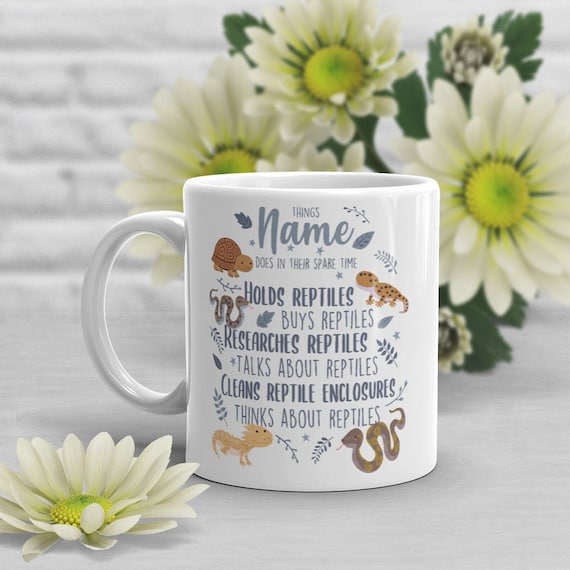 Personalized Reptile Coffee Mug, Cute Lizard Gift, Hognose Snake Lover, Funny Bearded Dragon Mug, Leopard Gecko Tortoise Ball Python, Custom