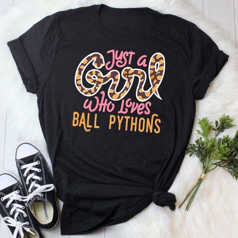 Ball Python Shirt, Women, Reptile Tshirt, Snake Lover Gift, Funny Reptile T-Shirt, Cute Snake Graphic Tee, Just A Girl Who Loves, Snake Mom image 1