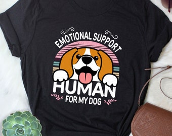 Koszulka Beagle, damska, męska, zabawny prezent dla miłośnika psów, uroczy trójkolorowy T-shirt Beagle, koszulka dla zwierząt, mama psa, tata psa, wsparcie emocjonalne ESA