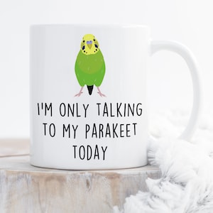 Parakeet Coffee Mug, Cute Bird Gift, Pet Parrot Lover, Funny Gift for Her, Him, Green Budgie Cup, Bird Mom, Dad, Budgerigar Meme Never Zero