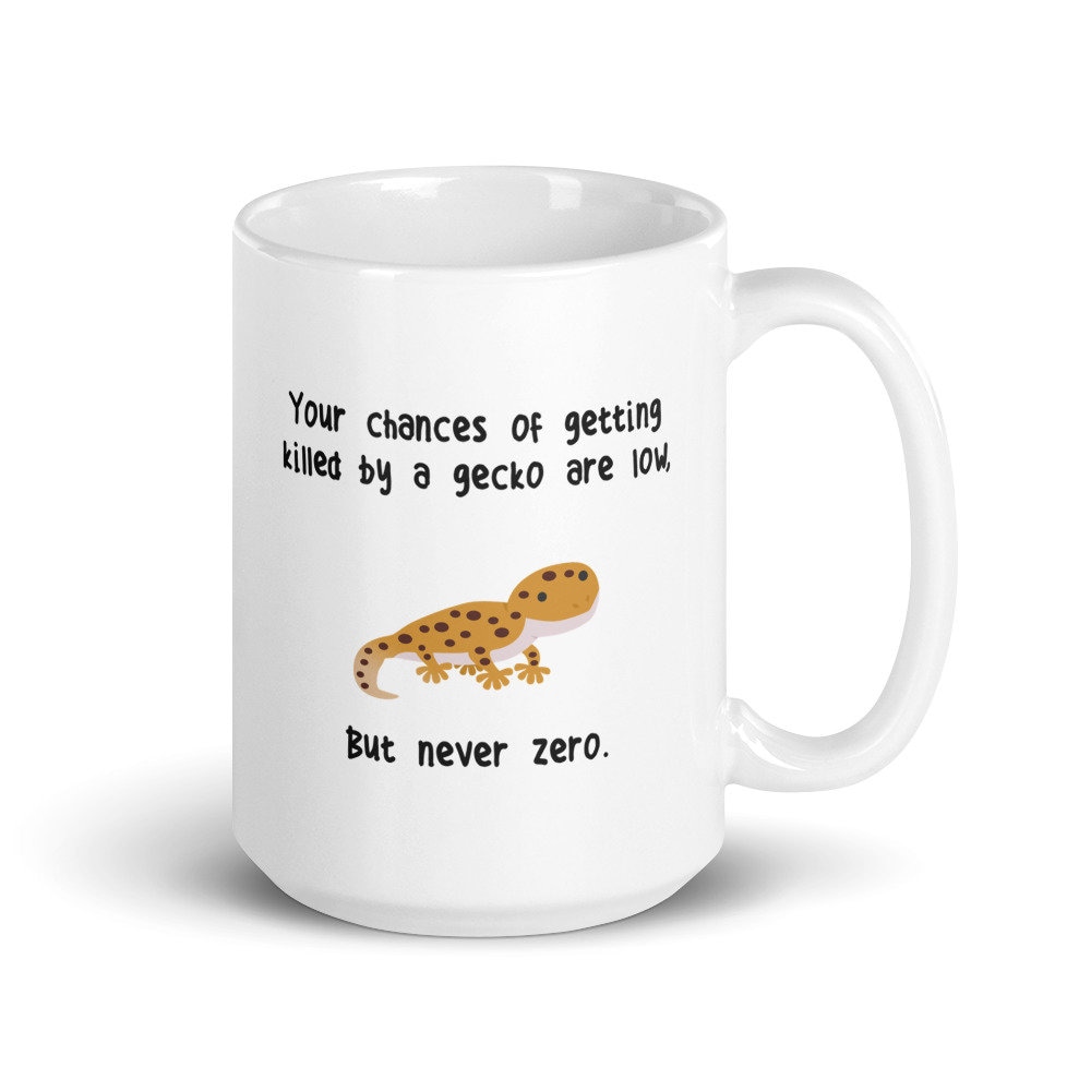 Tazza Grande 425 Ml Con Geco Leopardo - Idea Regalo Per Amanti Dei Rettili - Frase Divertente 'I'm Not A Gecko, My Mom Said I'm A Baby' - Bicolore Bianco/Nero