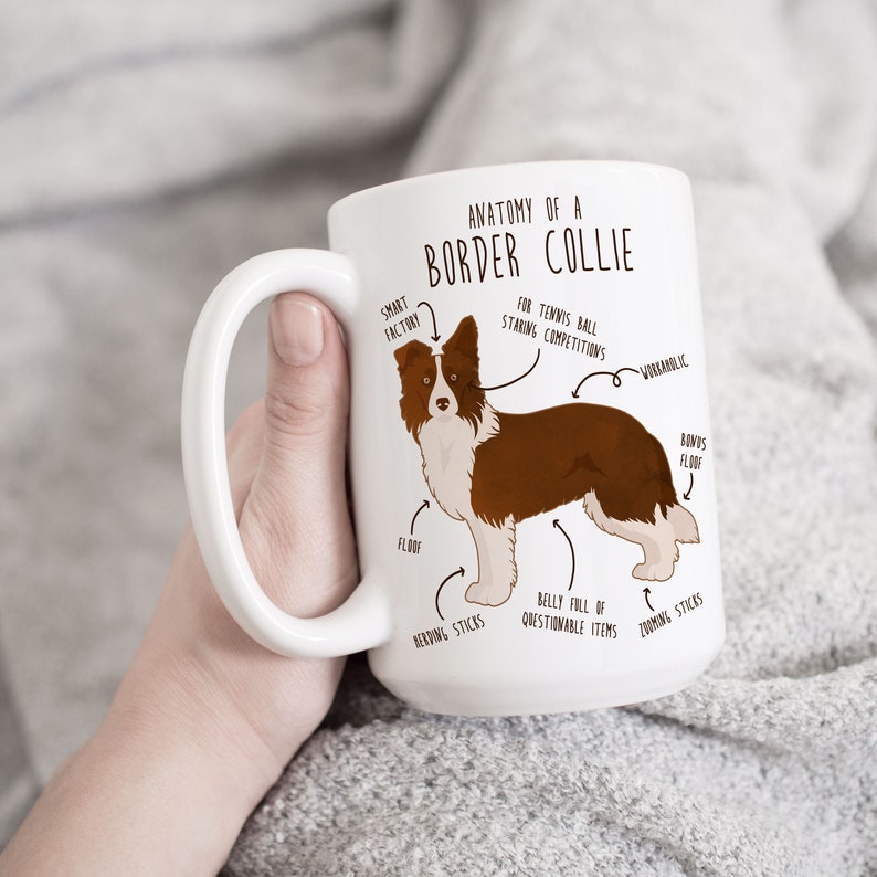 Border Collie Coffee Mug, Cute Border Collie Gift, Dog Lover, Funny Gift for Her, Him, Birthday, Border Collie Mom Dad, Fly Ball Agility image 3