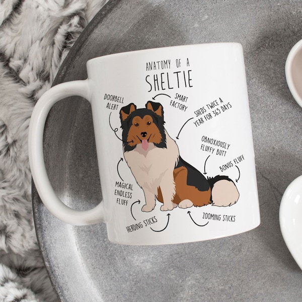 Sheltie Coffee Mug, Cute Sable Shetland Sheepdog Gift, Dog Lover, Funny Gift for Her, Him, Sheltie Mom, Sheltie Dad, Mahogany Sable Collie