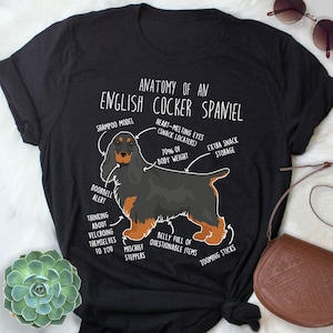 English Cocker Spaniel Shirt, Women, Men, Cute Black and Tan Cocker Spaniel T-shirt, Funny Dog Lover Gift, Pet Tee, Dog Mom, Dog Dad