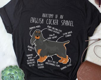 English Cocker Spaniel Shirt, Women, Men, Cute Black and Tan Cocker Spaniel T-shirt, Funny Dog Lover Gift, Pet Tee, Dog Mom, Dog Dad