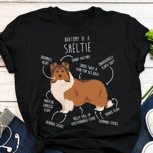 Sheltie Shirt, Women, Men, Funny Dog Lover Gift, Cute Sable Shetland Sheepdog T-shirt, Pet Tee Sheltie Mom Dog Dad Top Mahogany Sable Collie