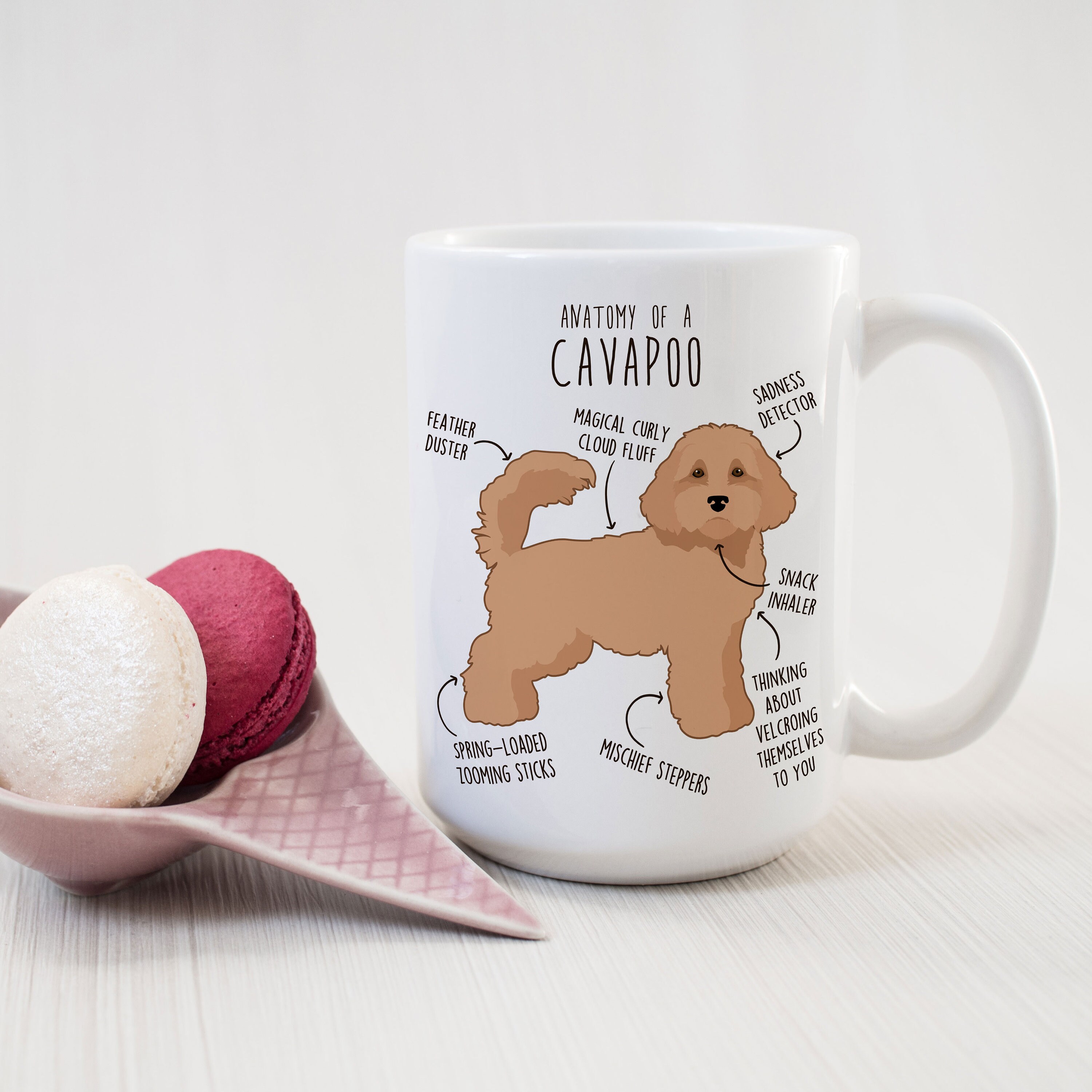 Cavapoo Coffee Mug, Cute Tan Cavapoo Gift, Cavoodle Dog Lover, Cavapoo ...
