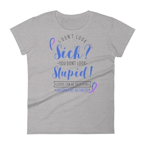 Rheumatoid Arthritis Shirt, Women, Men, Invisible Chronic Illness T-shirt Gift, RA Ribbon, RA Awareness, Spoonie Tee, Spoon Theory, Funny image 5
