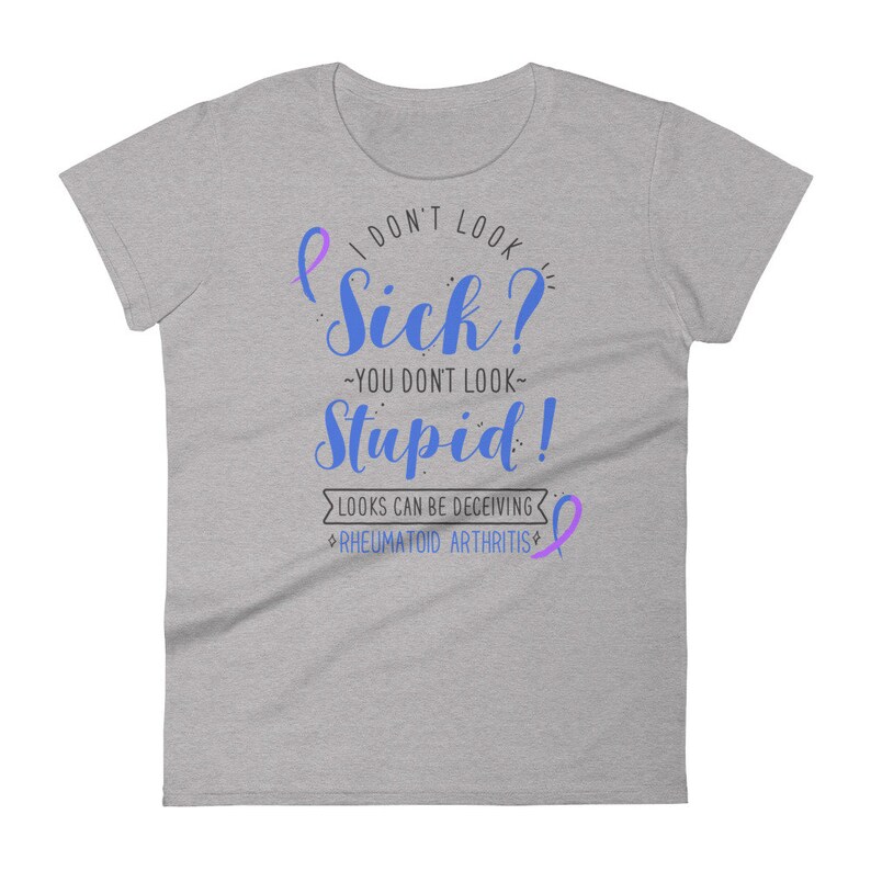 Rheumatoid Arthritis Shirt, Women, Men, Invisible Chronic Illness T-shirt Gift, RA Ribbon, RA Awareness, Spoonie Tee, Spoon Theory, Funny image 5