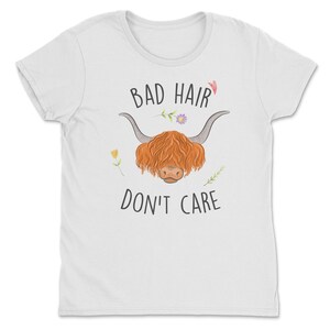 Highland Cow Shirt, Women Men, Funny Cow Lover Gift, Cute Farmer T-shirt, Livestock Tshirt, Mom, Dad, Hairy Scottish Cow, Rancher, Homestead image 3