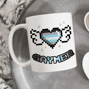 Demiboy Pride Coffee Mug, Demiboy Pride Flag Gift, LGBT Gift, Agender, Nonbinary, Transgender Trans Demiguy Gamer Gaming Video Games Geek