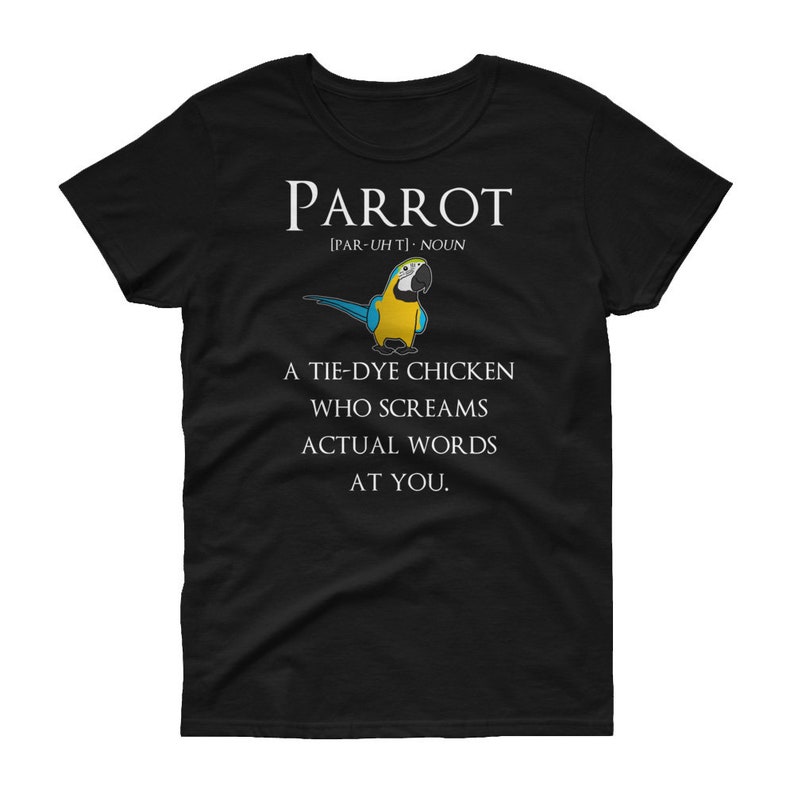 Funny Parrot Shirt, Women Men, Macaw Lover Gift, Cute Bird T-shirt, Parrot Tshirt, Pet Graphic Tee, Tops, Blue and Gold Macaw, Clothing image 3