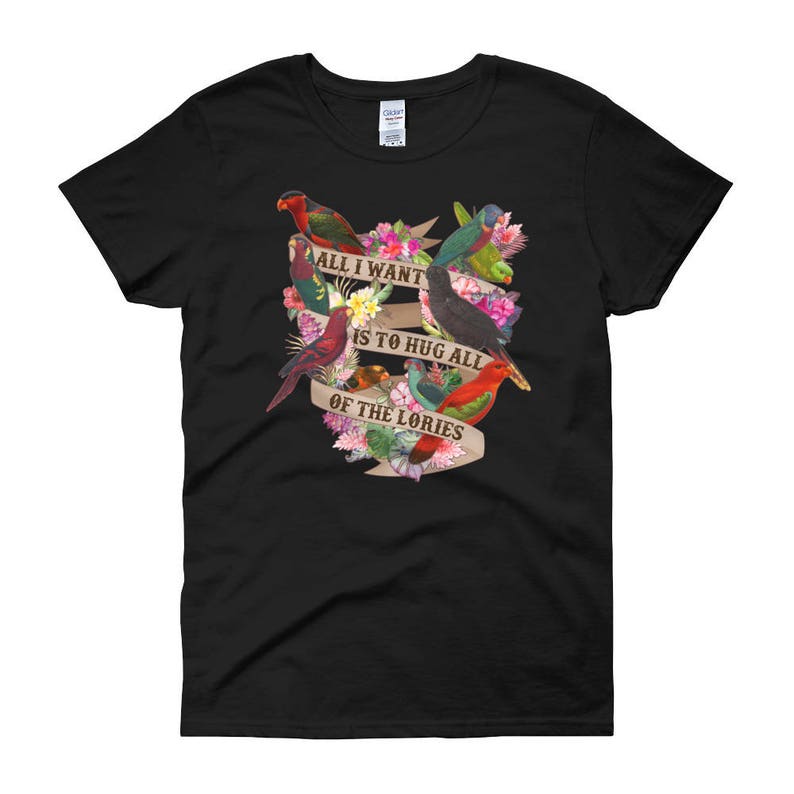 Lorikeet Shirt, Women Men, Parrot Lover Gift, Cute Bird T-shirt, Pet Lover TShirt, Lory Graphic Tee, Tops, Clothing, Rainbow Lorikeet image 4