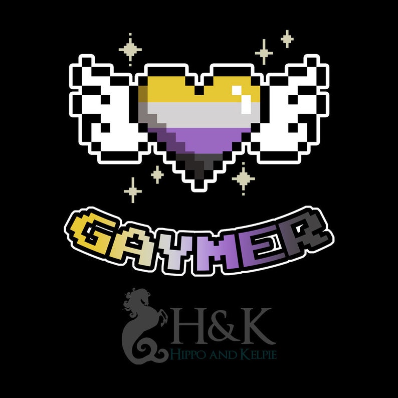 a pixel heart and a pixel heart with the word gamer on it