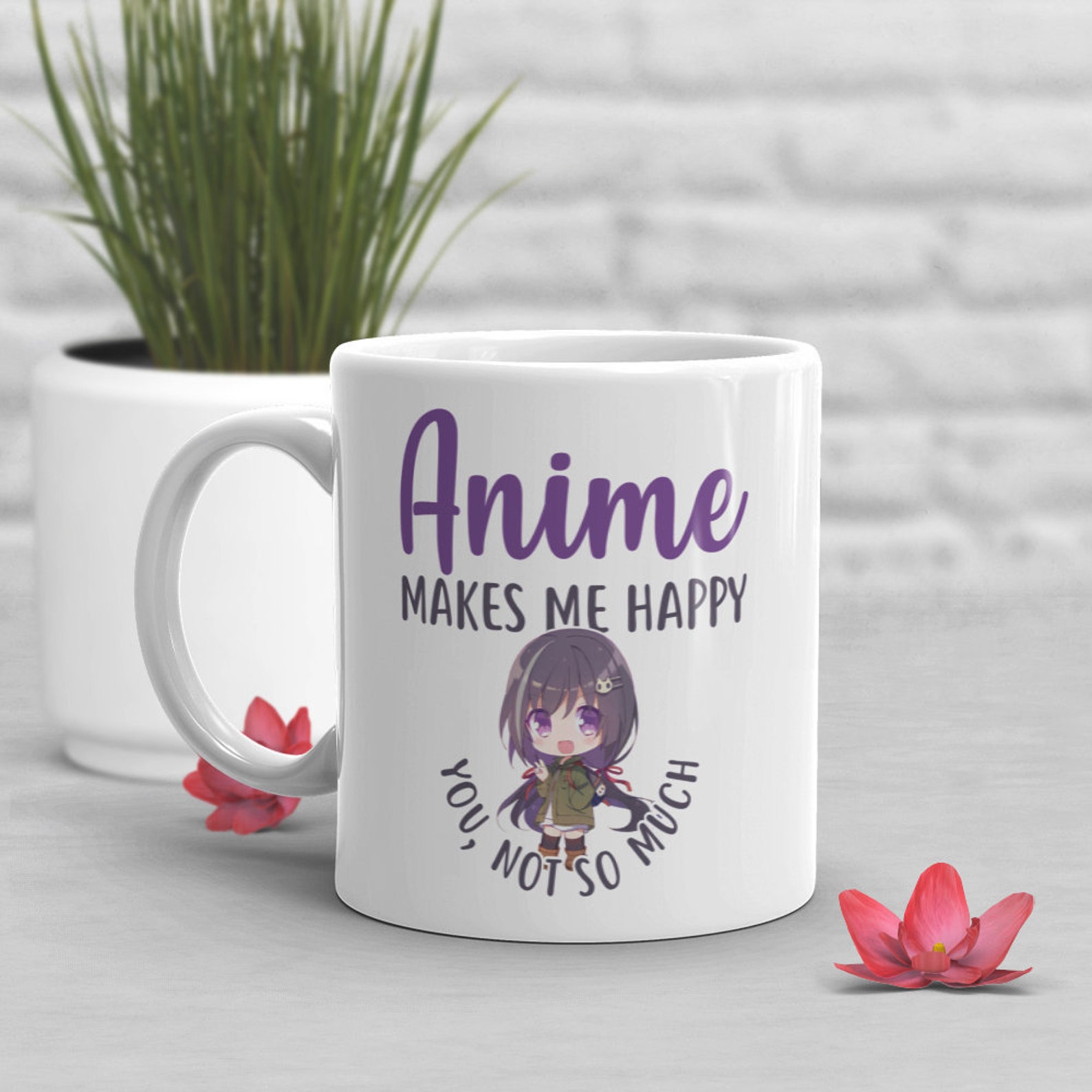 Anime Coffee Mug Funny Japanese Manga Lover Gift Cute Cup Etsy