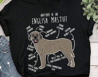 Brindle English Mastiff Shirt, Women, Men, Cute English Mastiff T-shirt, Funny Dog Lover Gift, Pet Tee, Dog Mom, Dad