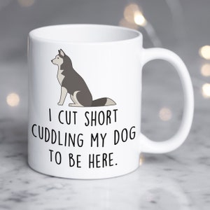 Husky Coffee Mug, Cute Siberian Husky Gift, Gray Husky Lover, Dog Cup, Gift for Her, Him, Funny Pet, Grey Husky Mom Dad Furry Fandom