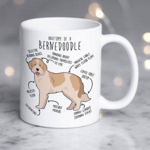 Bernedoodle Coffee Mug, Parti Recessive Yellow Bicolor Bernedoodle Gift, Cute Dog Lover Dog Mom Dad Doodle Poodle Mix Bernese Mountain Cross