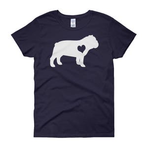 English Bulldog Shirt, Women Men, Bull Dog Lover Gift, Cute Bulldog Mom T-shirt, English Bulldog Lover TShirt, Pet Graphic Tee, Tops, Blue image 3