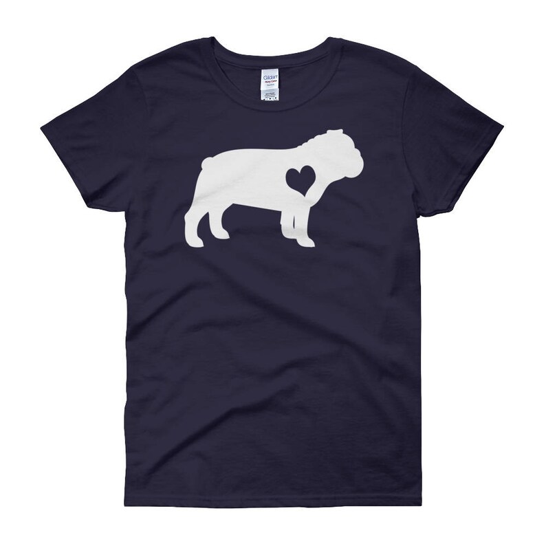 English Bulldog Shirt, Women Men, Bull Dog Lover Gift, Cute Bulldog Mom T-shirt, English Bulldog Lover TShirt, Pet Graphic Tee, Tops, Blue image 3