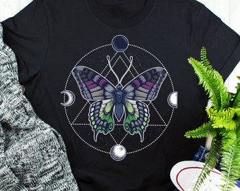 Aroace Pride Shirt, Aroace Flagge, Frauen, Männer, Aro Ace Pride Geschenk, LGBT T-Shirt, Gay Pride Festival T-Shirt, Aromantic Top Asexual, Schmetterling