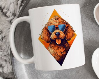 Kubek do kawy Cavapoo, uroczy, brązowy prezent dla Cavapoo, miłośnik psów Cavoodle, mama Cavapoo i tata Cavapoo, mieszanka pudla i doodle, prezent dla miłośnika psów dla niej i dla niego