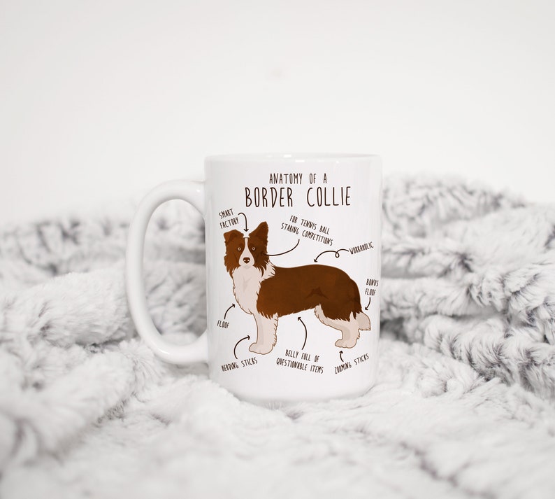 Border Collie Coffee Mug, Cute Border Collie Gift, Dog Lover, Funny Gift for Her, Him, Birthday, Border Collie Mom Dad, Fly Ball Agility image 4