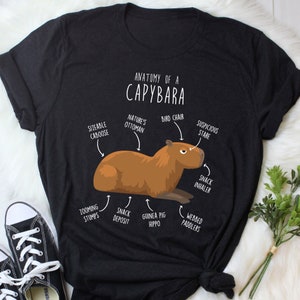 Capybara Shirt, Women Men, Mandarin Orange, Funny Animal Lover Gift, Cute Hup Meme T-shirt, Nature Tshirt, Rodent, Cavy, South America