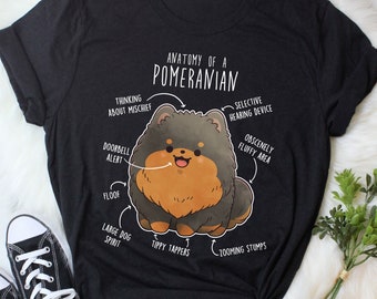 Camiseta de Pomerania negra y canela, para mujer y hombre, regalo divertido para amantes de los perros, linda camiseta de Pomerania, camiseta de Pomerania, camiseta para mascota, mamá de Pomerania, papá de perro