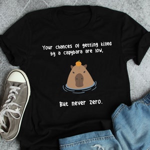 Capybara Shirt, Women Men, Mandarin Orange, Funny Animal Lover Gift, Cute Hup Meme T-shirt, Nature Tshirt, Rodent, Cavy, South America