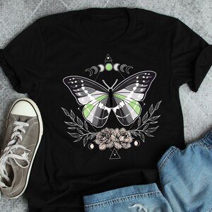 Agender Pride Shirt, Agender Flagge Geschenk, LGBT-T-Shirt, Nonbinary, LGBTQ Non-Binary Transgender Festival, Agender Schmetterling Celestial
