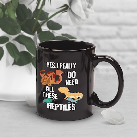 Reptile Coffee Mug, Cute Lizard Gift, Snake Lover, Funny Bearded Dragon Mug, Gift for Her, Him, Housewarming, Birthday Gecko Tortoise Iguana