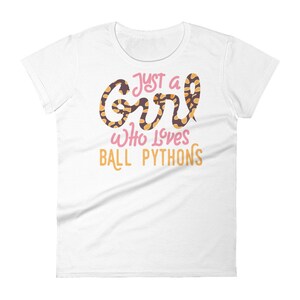Ball Python Shirt, Women, Reptile Tshirt, Snake Lover Gift, Funny Reptile T-Shirt, Cute Snake Graphic Tee, Just A Girl Who Loves, Snake Mom image 2