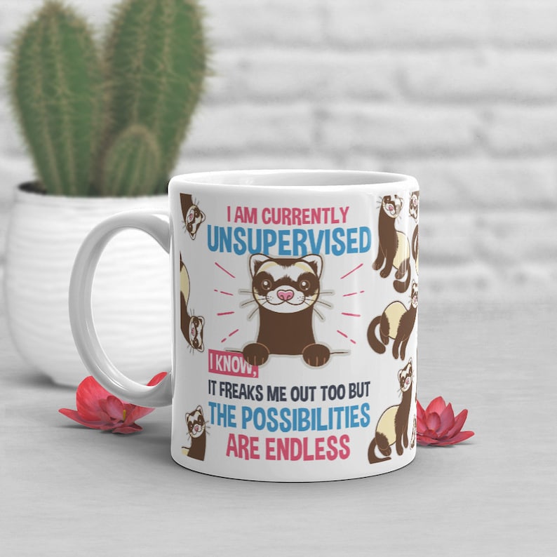 Funny Ferret Coffee Mug Cute Ferret Gift Ferret Lover Funny Etsy
