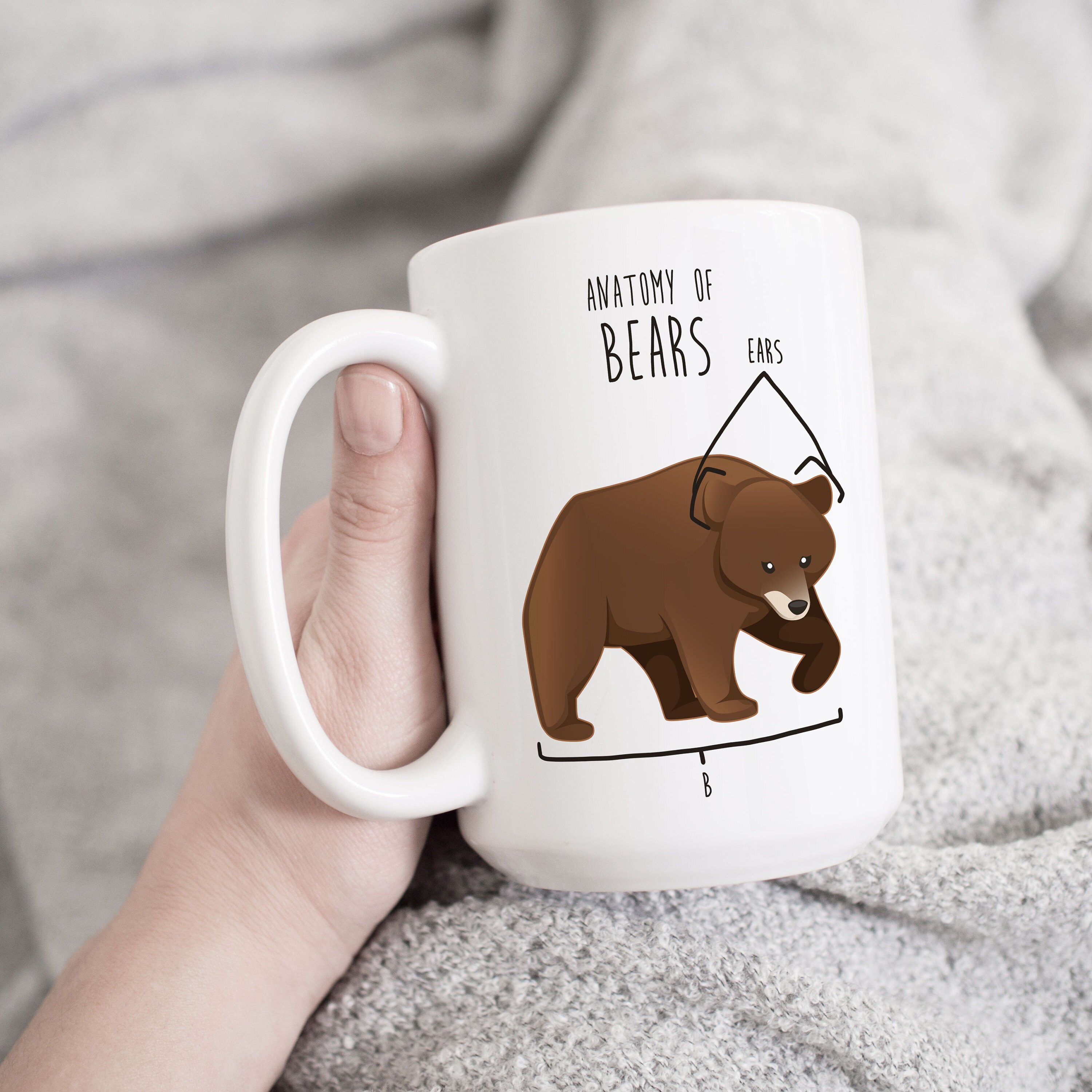 Bear Coffee Mug, Cute Bear Gift, Wild Animal Lover, Funny Wildlife Gifts  for Her, Him, Zoo Keeper Zoologist, Nature Meme, Grizzly Brown Bear 