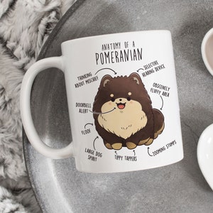 Chocolate and Tan Pomeranian Coffee Mug, Cute Pom Gift, Dog Lover, Funny Gift for Her, Him, Pet Mug, Pomeranian Mom, Pomeranian Dad