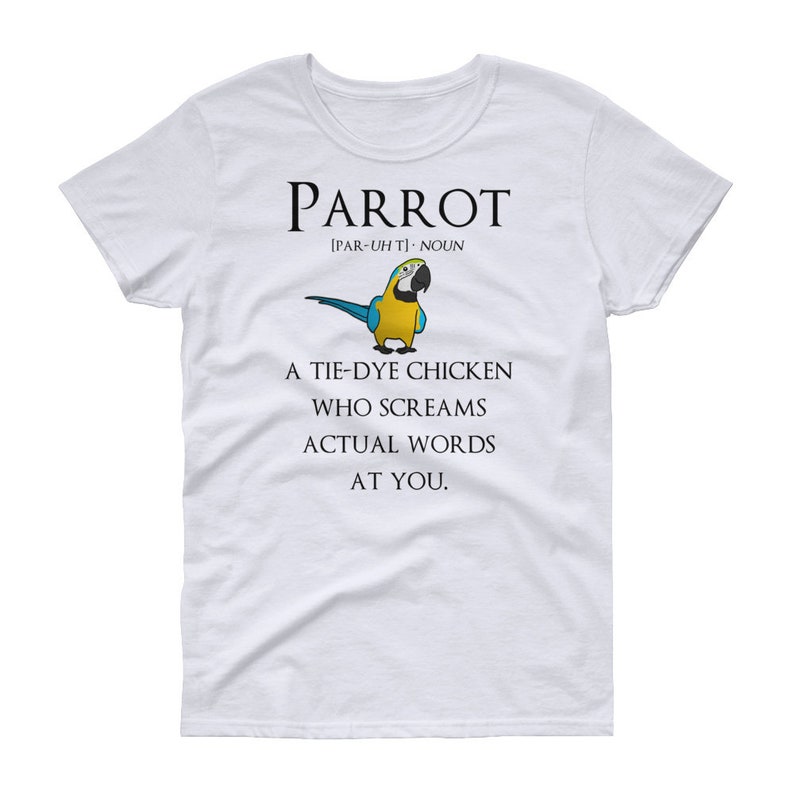 Funny Parrot Shirt, Women Men, Macaw Lover Gift, Cute Bird T-shirt, Parrot Tshirt, Pet Graphic Tee, Tops, Blue and Gold Macaw, Clothing image 4