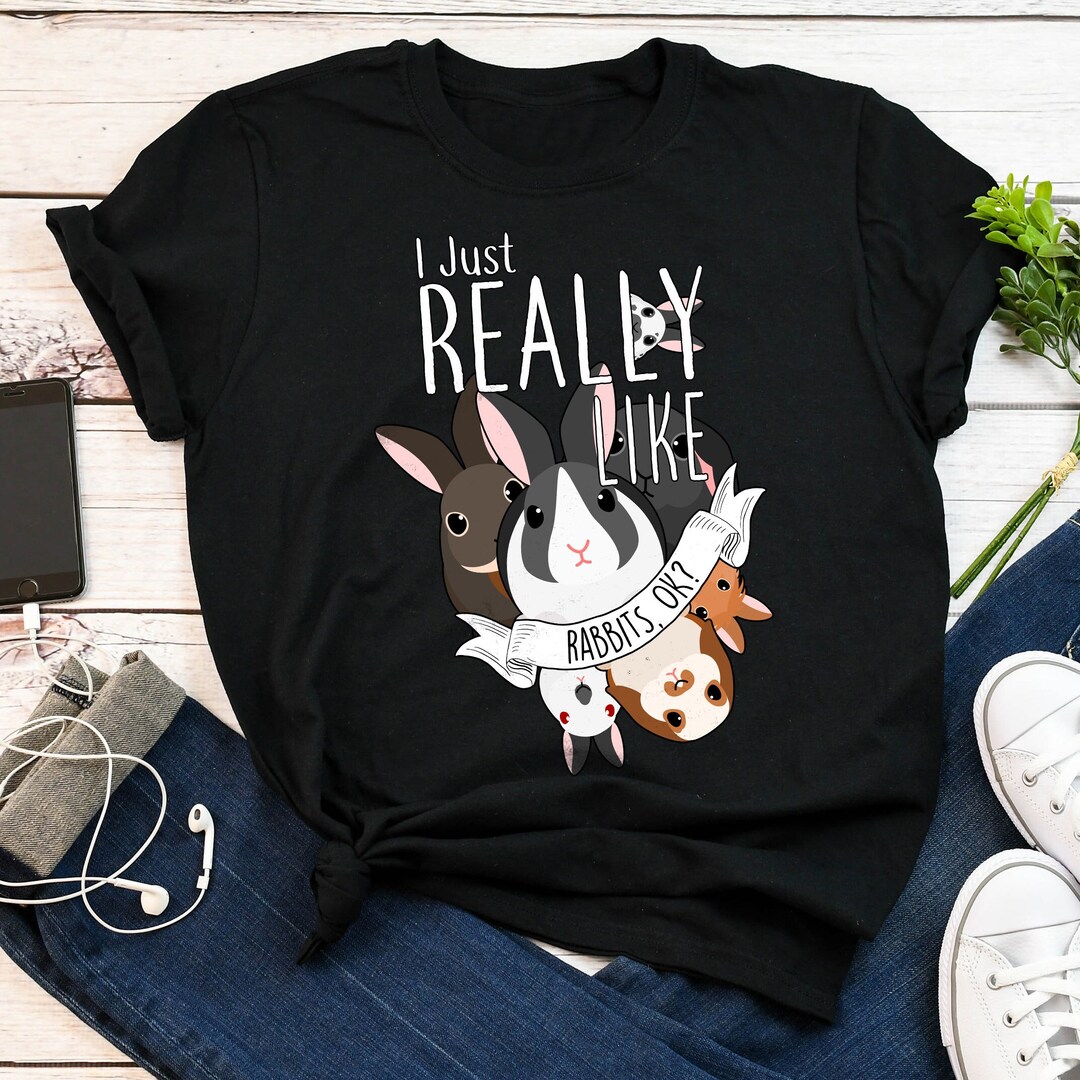 Rabbit Shirt, Women, Men, Funny Bunny Lover Gift, Cute Pet T-shirt ...