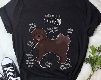 Schokolade Cavapoo Shirt, Frauen, Männer, lustige Cavapoo Hund Liebhaber Geschenk, süßes Cavoodle T-Shirt, Doodle Pudel Mix Kreuz Tshirt Pet Tee Hund Mama Papa
