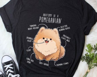 Pomeranian T-shirt, Pomeranian T-shirt, Pomeranian T-shirt, Pomeranian T-shirt, Hundanatomi